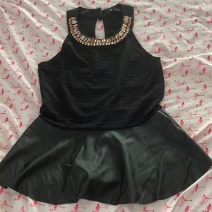 Black peplum top